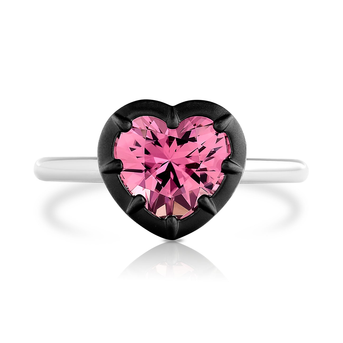 Pink Tourmaline Ring with Black Rhodium