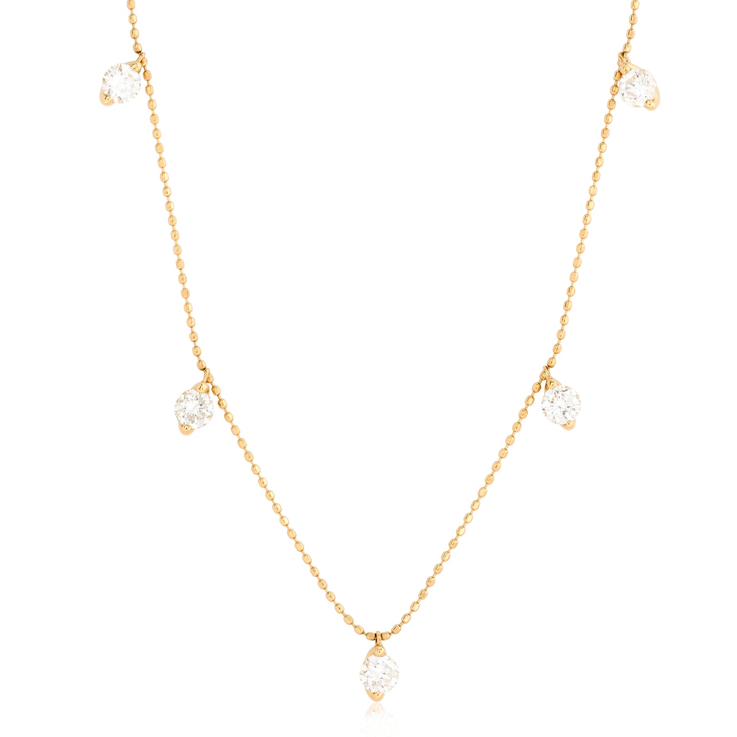 Five Diamond Dangle Necklace