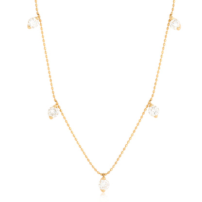 Five Diamond Dangle Necklace