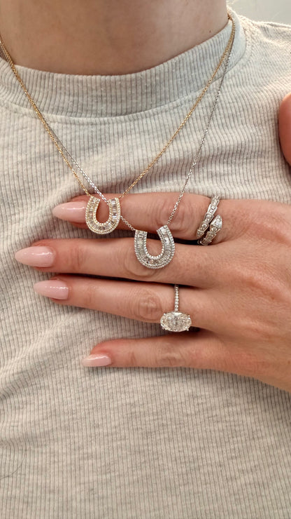 Diamond Horseshoe Pendant in Size Small
