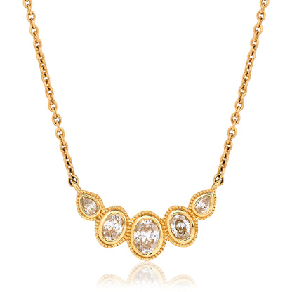 Oval and Pear Shape Diamond Necklace