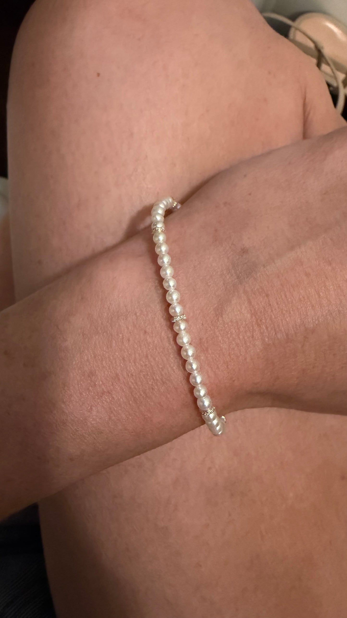 Petite Pearl and Diamond Bracelet