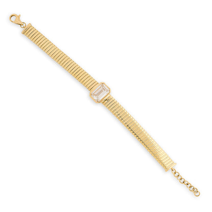 Lab Diamond Emerald Cut Tubogas Bracelet