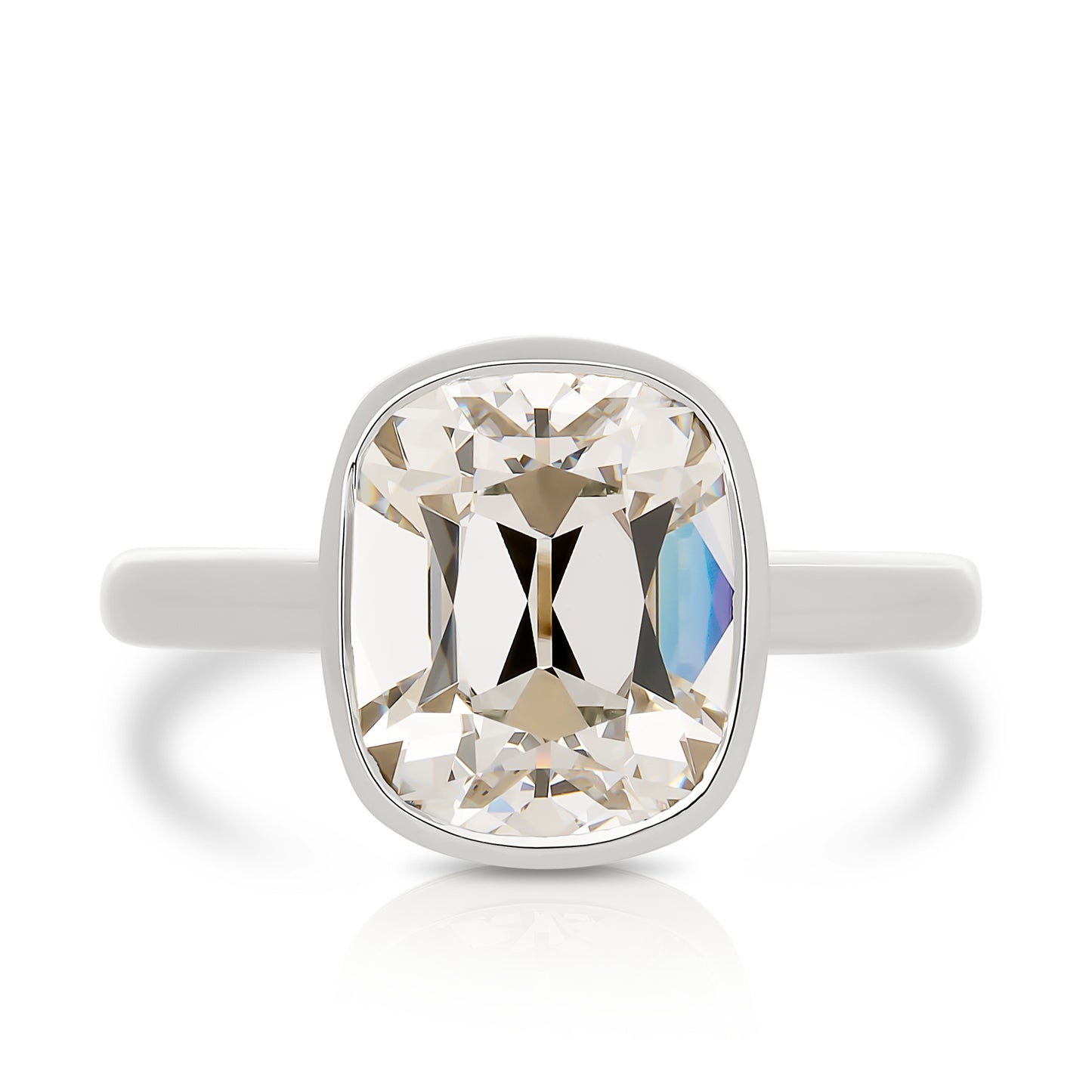 Bezel Set Lab Diamond Old Mine Cut Ring
