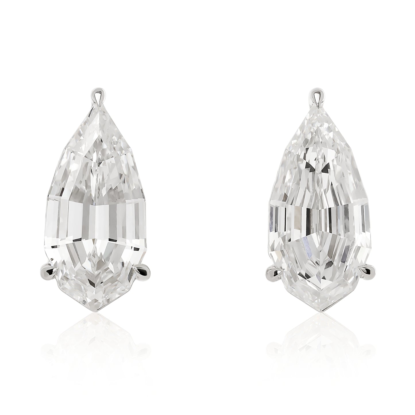 Step Cut Lab Diamond Pear Studs