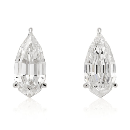 Step Cut Lab Diamond Pear Studs