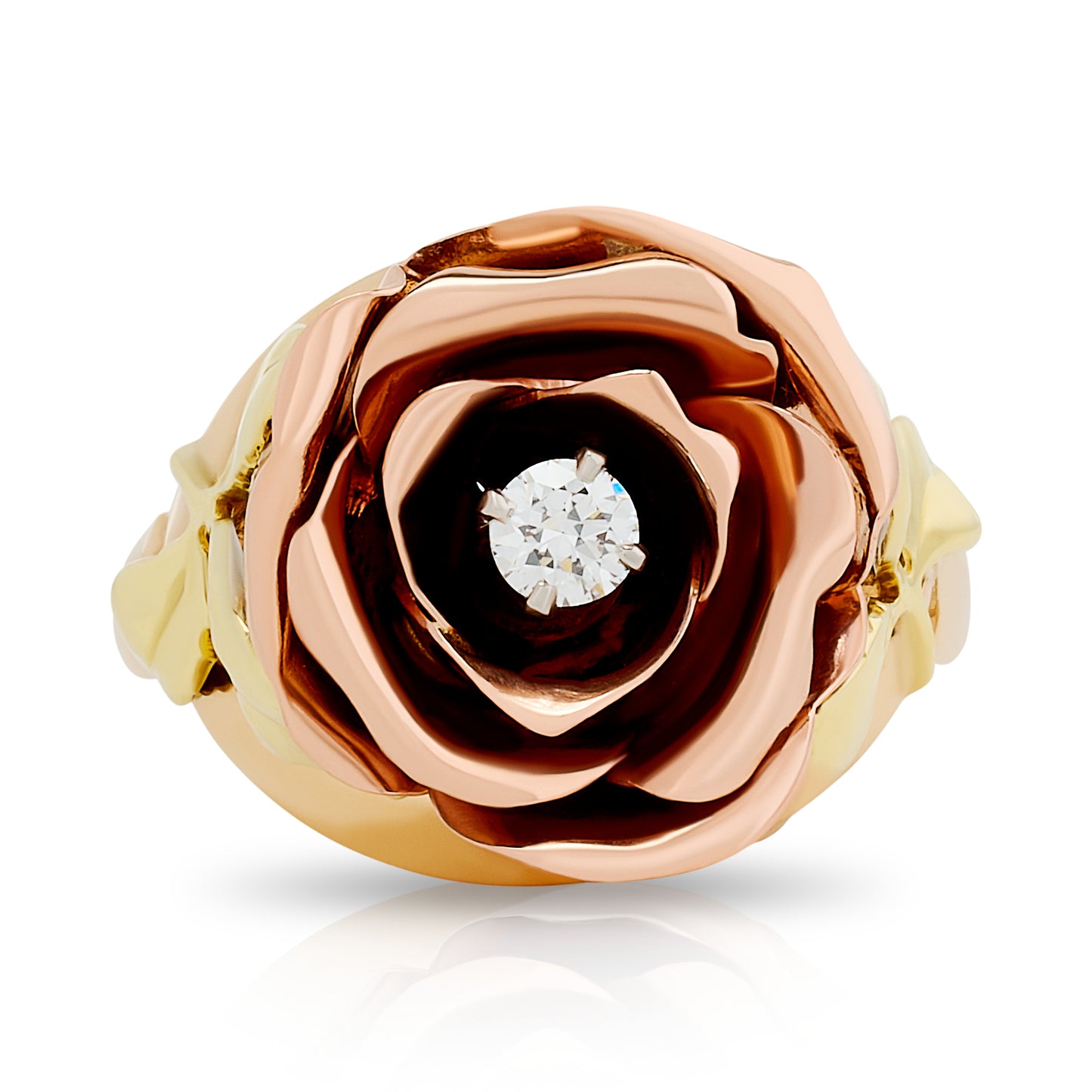 Estate Diamond Rose Bud Ring.