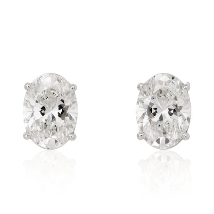 Lab Grown Oval Shape Diamond Stud Earrings