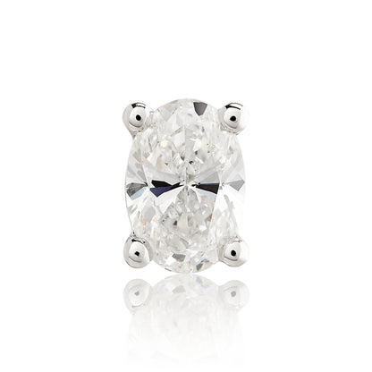 Oval Shape Diamond Flat Back Stud Earring