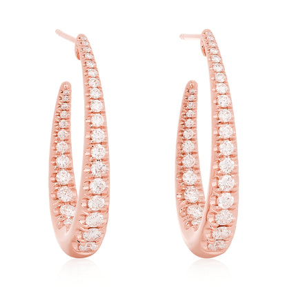 Oval Diamond Hoop Earrings