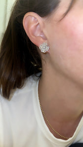 Diamond Heart Clover Earrings - Two