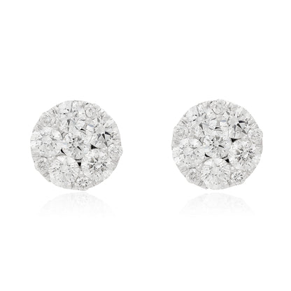 Diamond Round Cluster Earrings