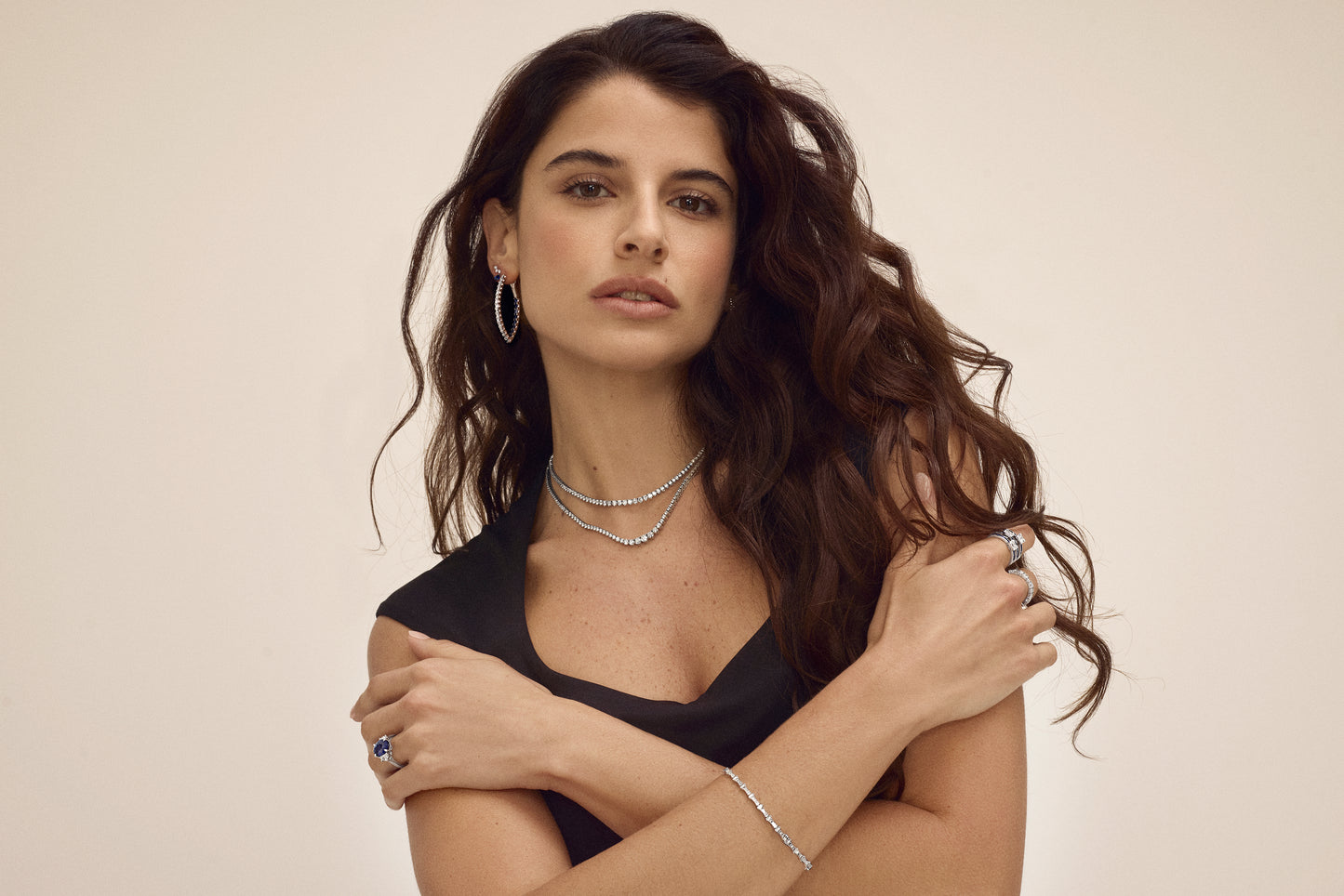 Marquise Shape Sapphire and Diamond Hoops