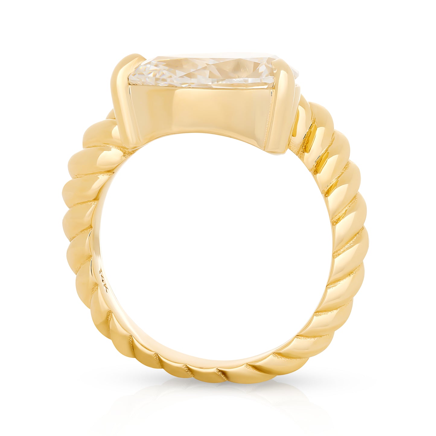 Wavy Lab Pear Diamond Ring