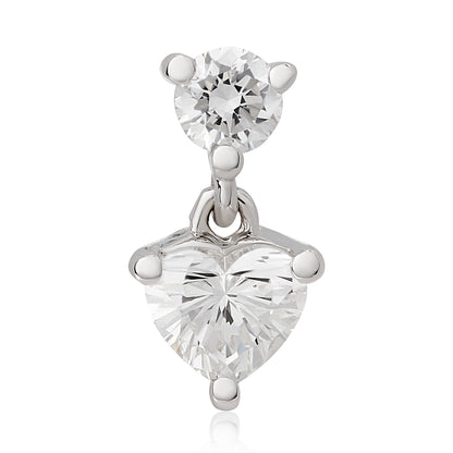 Round and Heart Shape Diamond Flat Back Earring