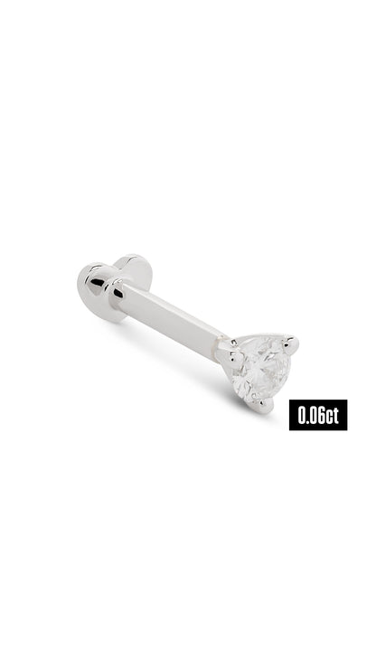 Round Shape Diamond Flat Back Stud Earring