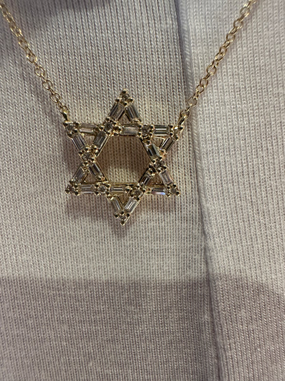 Diamond Star of David Pendant