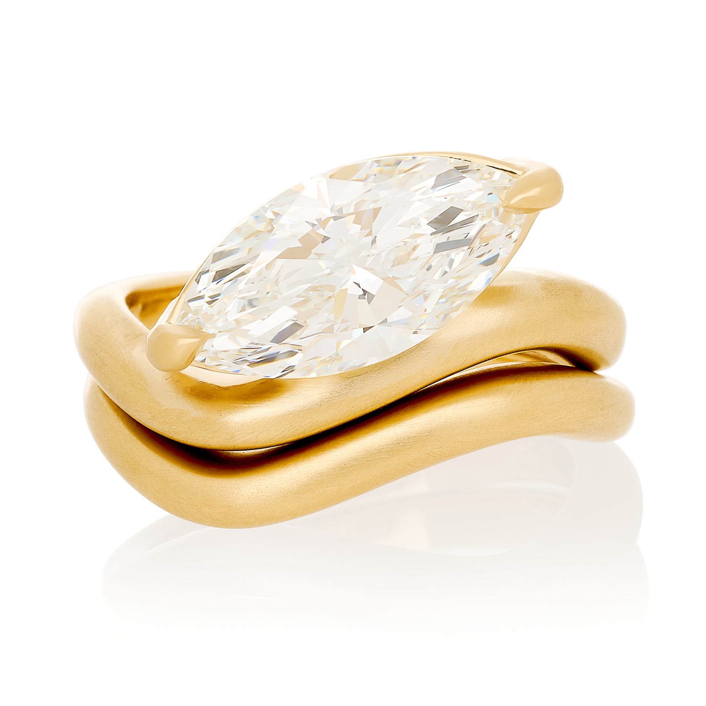 Wavy Lab Diamond Marquise Ring
