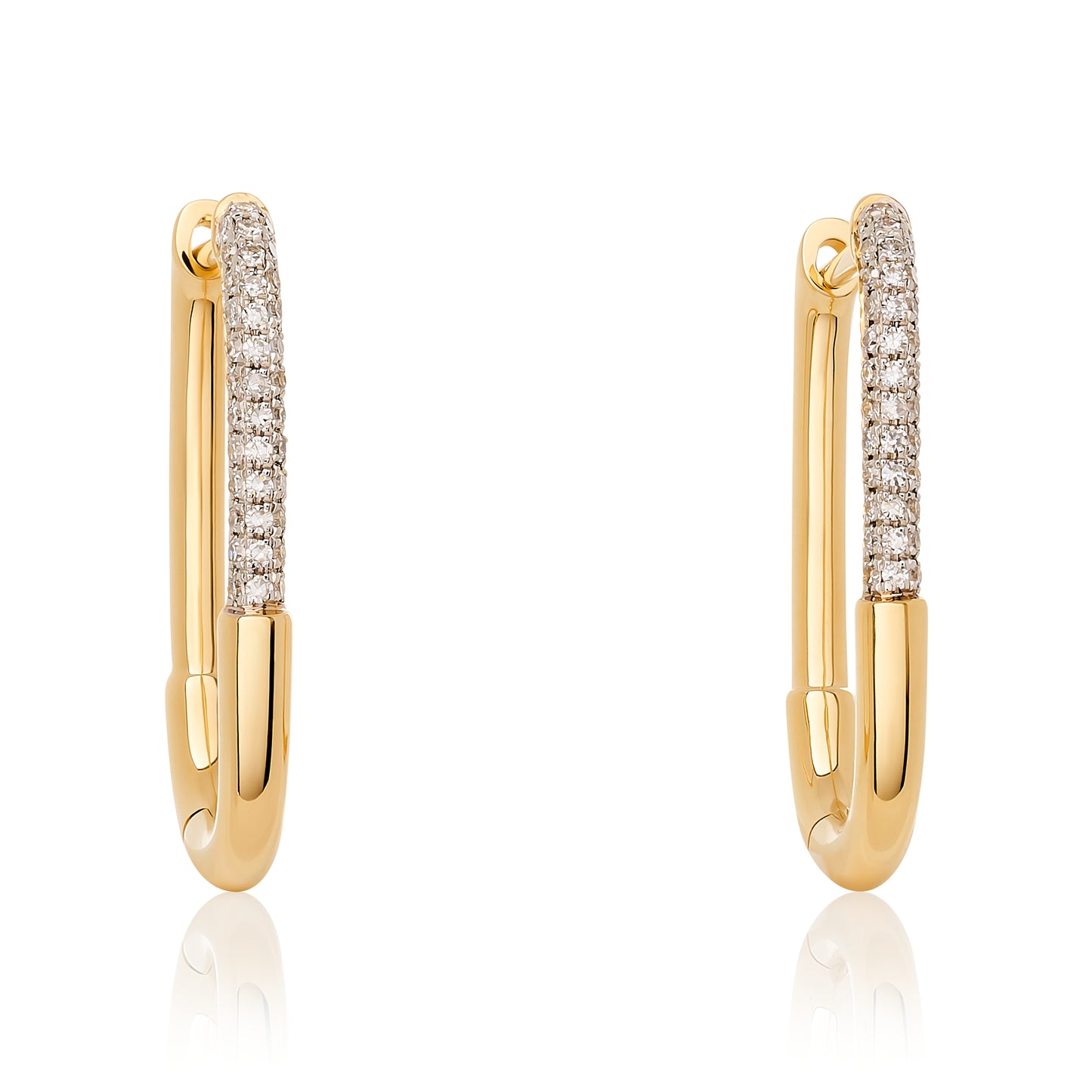 Petite Rectangular Diamond Hoop Earrings