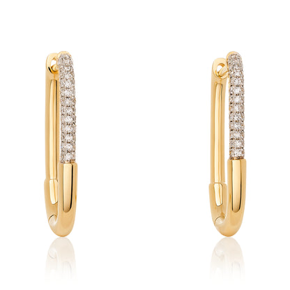 Petite Rectangular Diamond Hoop Earrings