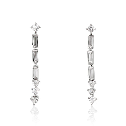 Petite Baguette Diamond Dangle Earrings