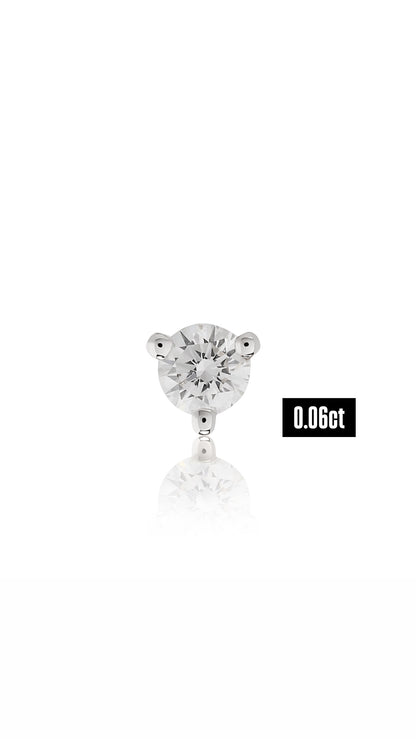 Round Shape Diamond Flat Back Stud Earring