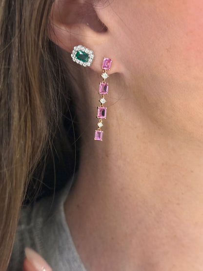 Emerald Cut Emerald Stud Earrings