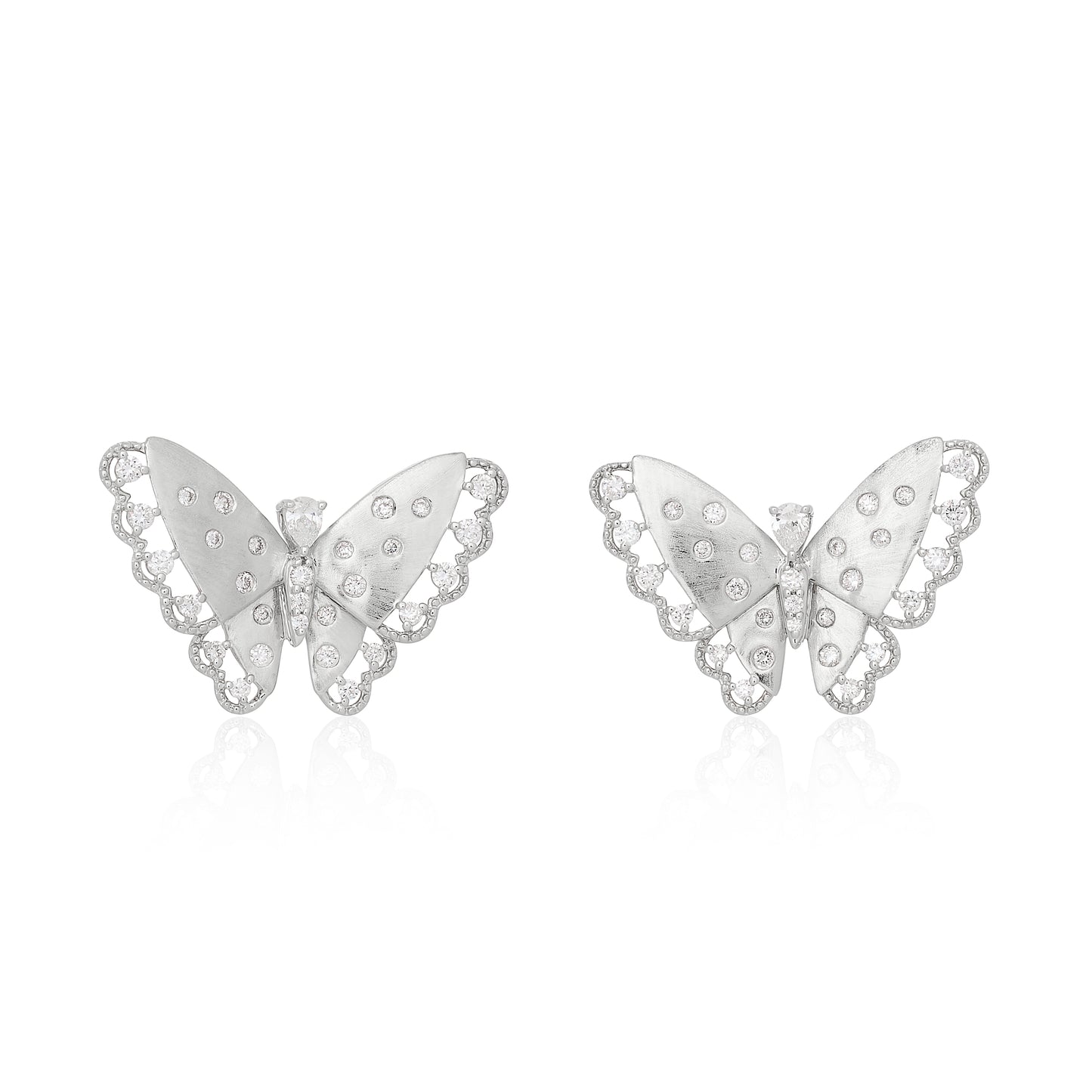Whimsical Diamond Butterfly Earrings