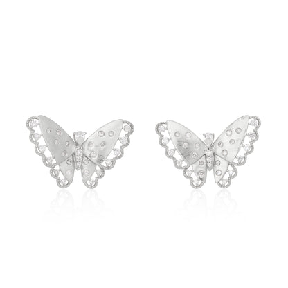 Whimsical Diamond Butterfly Earrings