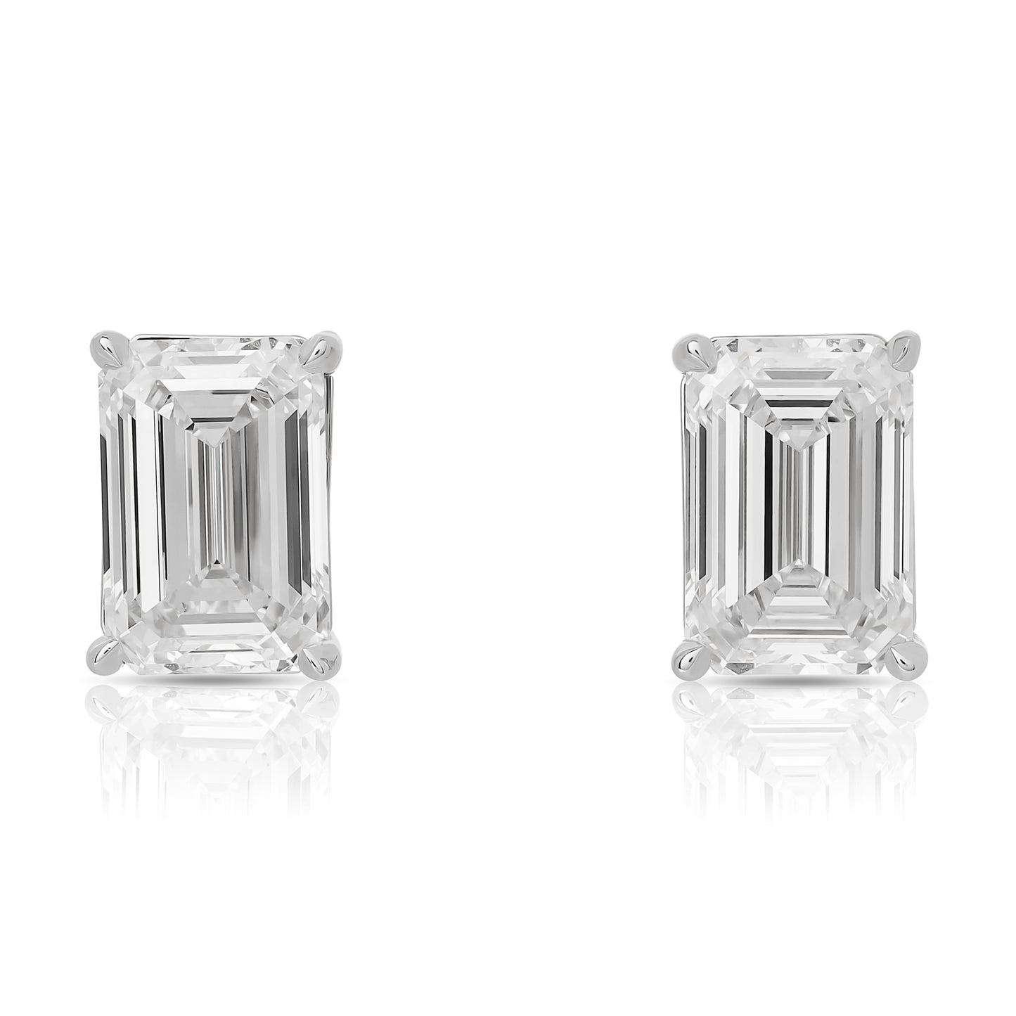 Lab Grown Emerald Cut Studs