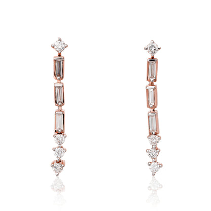 Petite Baguette Diamond Dangle Earrings