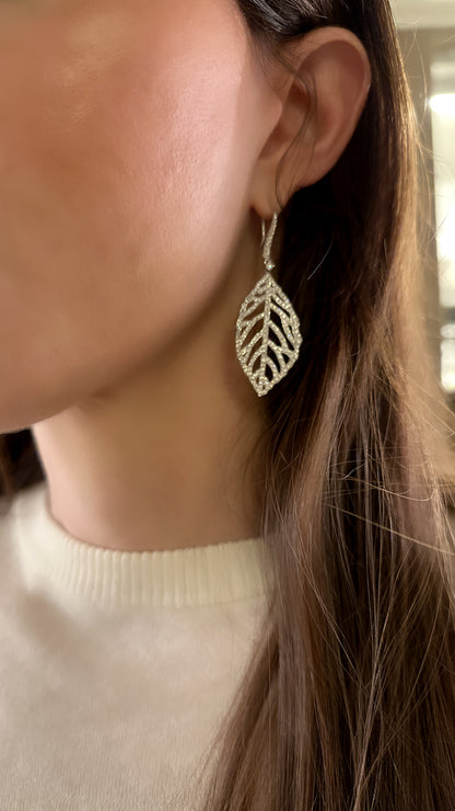 Diamond Leaf Earrings