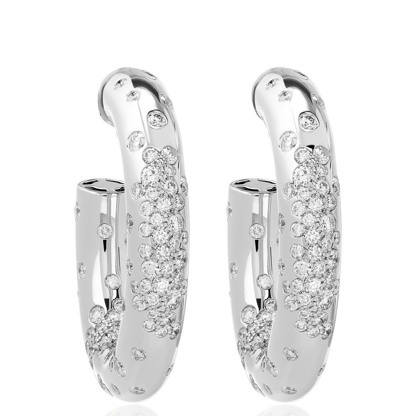 Large Diamond Sprinkle Hoop Earrings