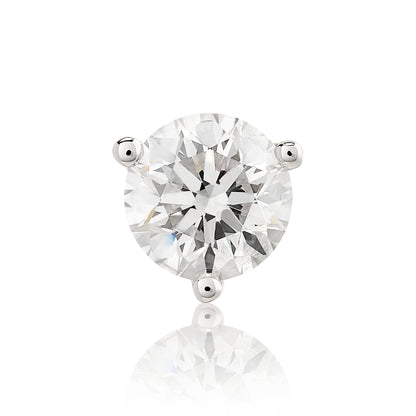 Round Shape Diamond Flat Back Stud Earring
