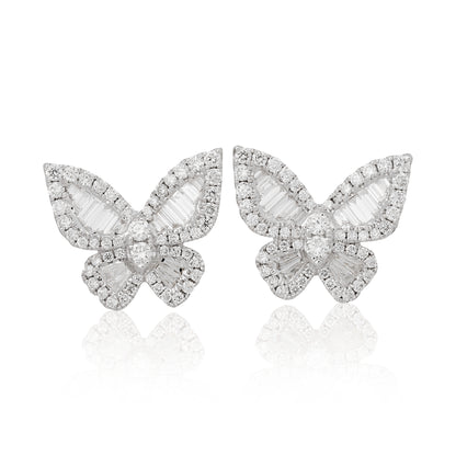 Diamond Romantic Butterfly Earrings Size 3