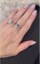 Load image into Gallery viewer, Sapphire Heart and Diamond Ring
