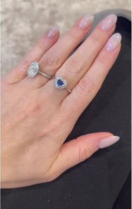Sapphire Heart and Diamond Ring