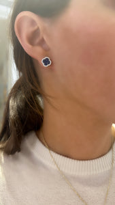 Clover Sapphire and Diamond Stud Earrings - Two
