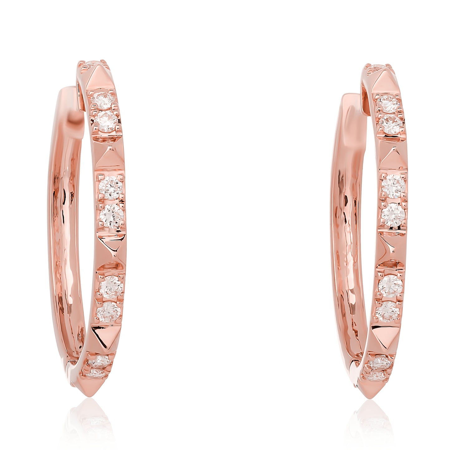 Pyramid Diamond Hoops