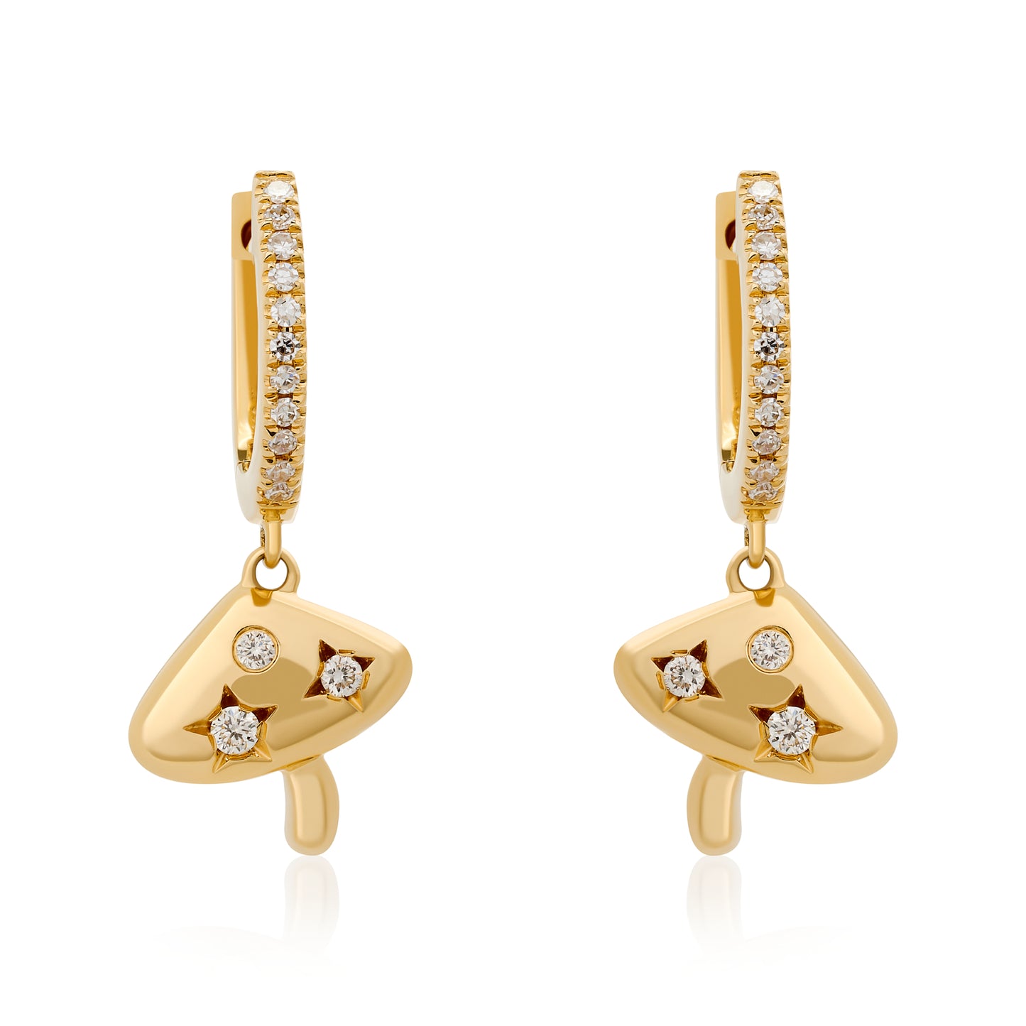 Petite Diamond Mushroom Dangle Earrings