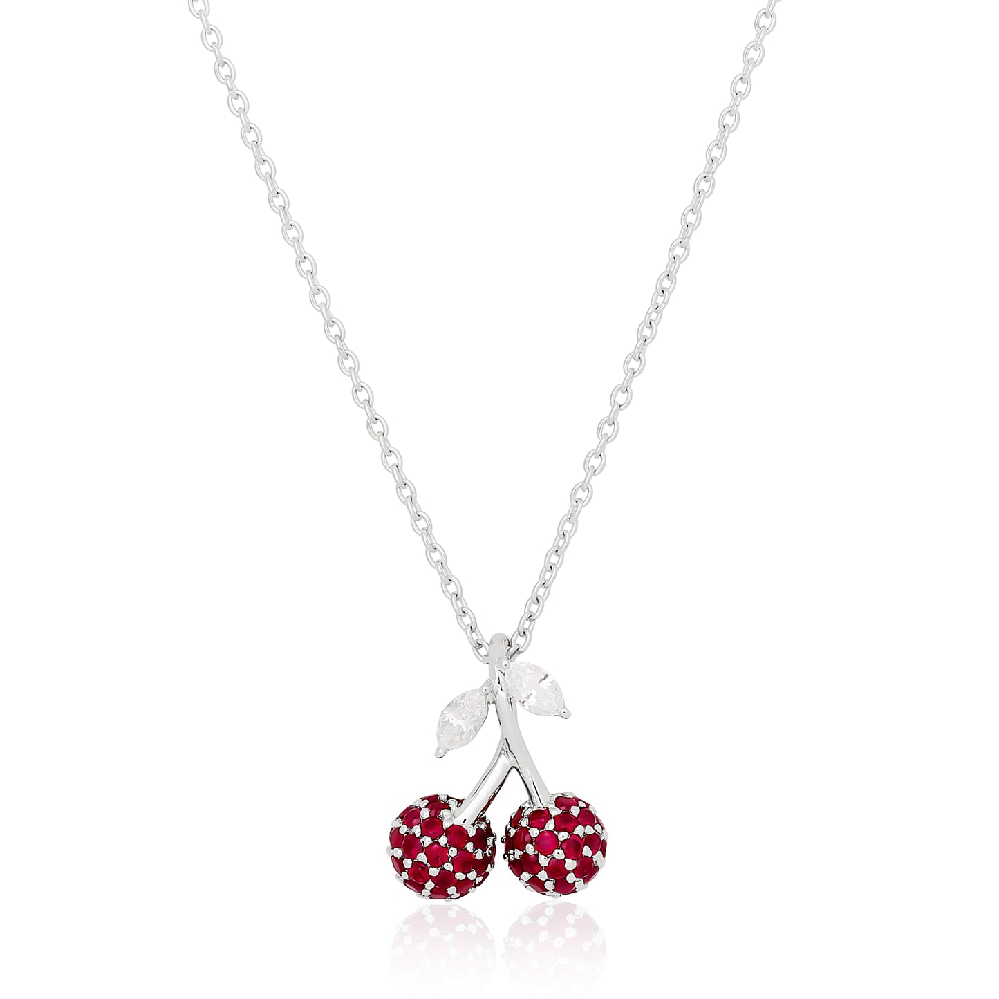 Petite Ruby and Diamond Cherry Pendant