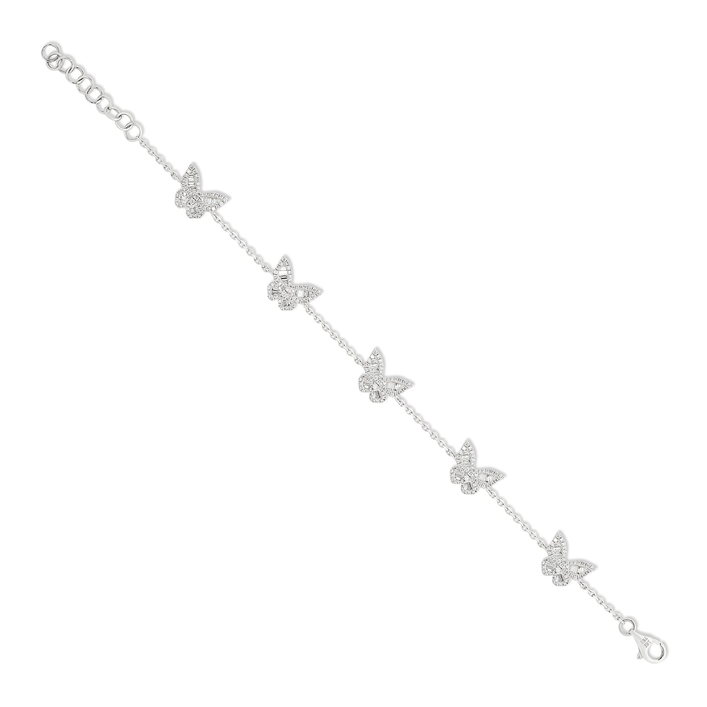 Five Romantic Butterfly Diamond Bracelet