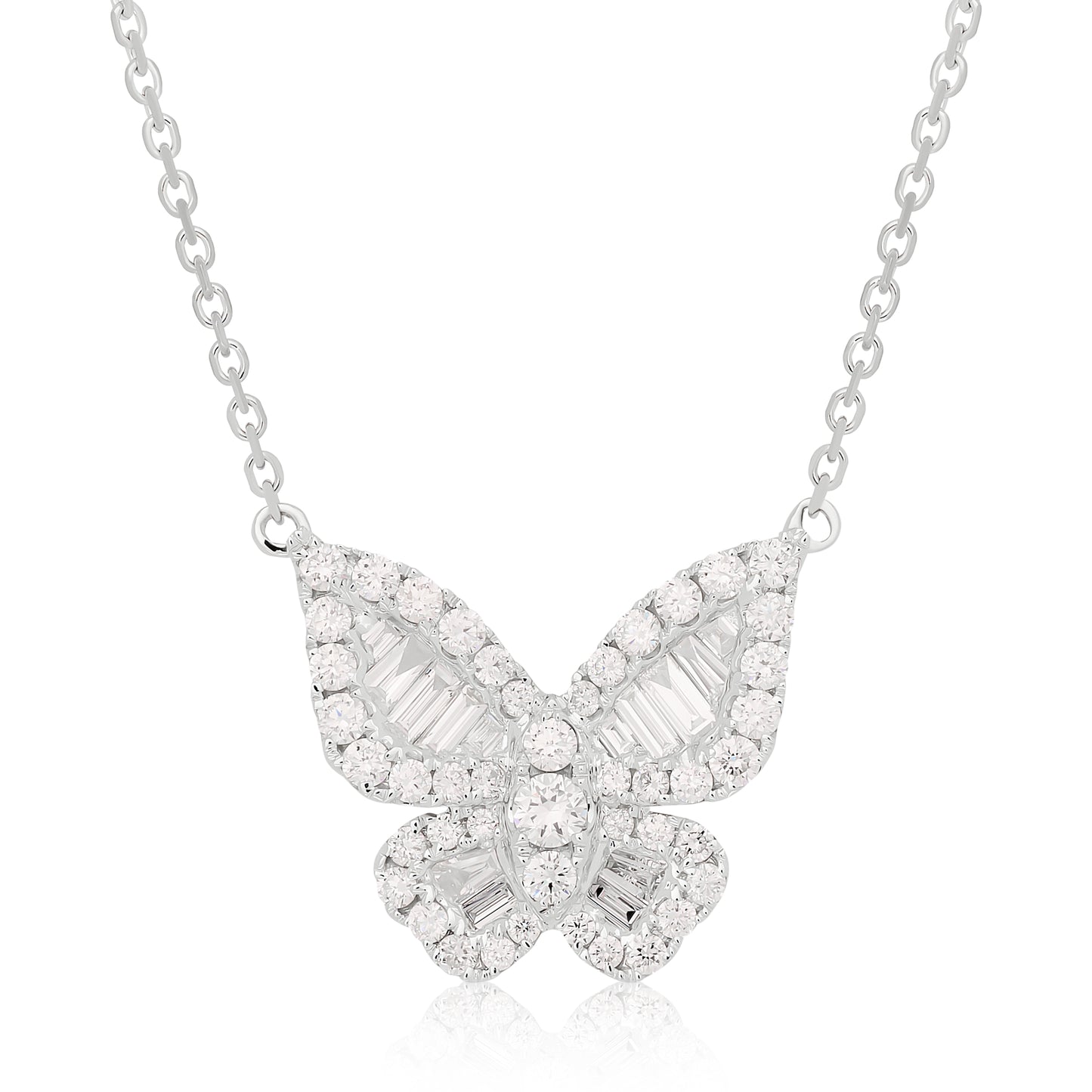 Diamond Romantic Butterfly Pendant in Size 4