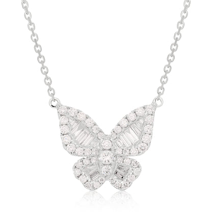 Diamond Romantic Butterfly Pendant in Size 4