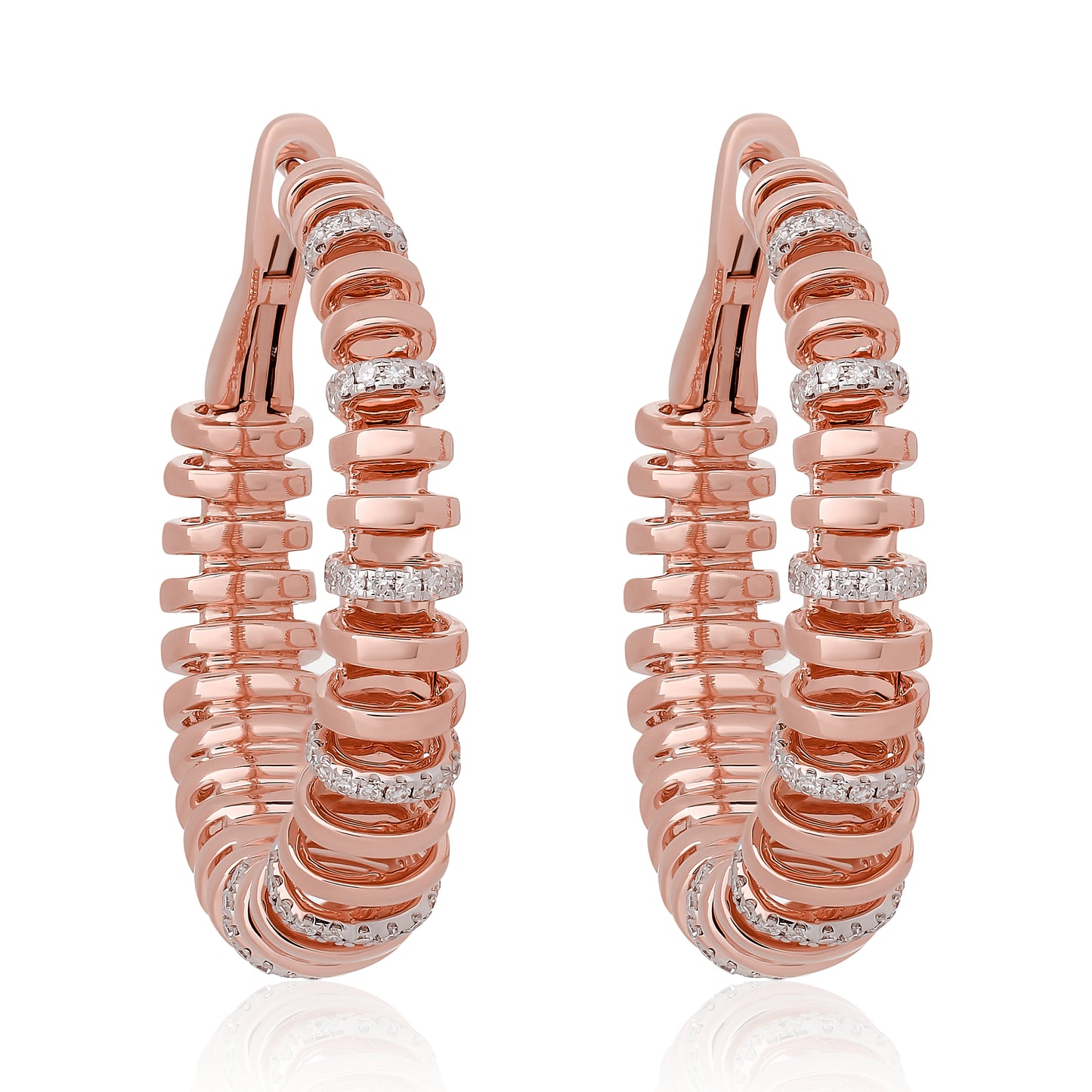 Spiral Diamond Hoop Earrings