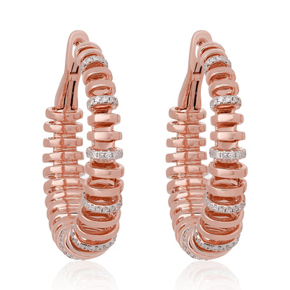Spiral Diamond Hoop Earrings