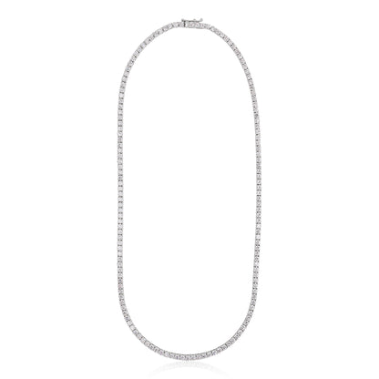 Lab Grown Straight Line Tennis Necklace-10