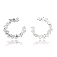 Load image into Gallery viewer, Mixed Cut Diamond Curved Earrings