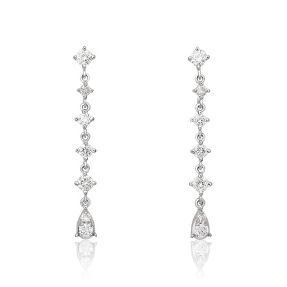Diamond Dainty Dangle Earrings
