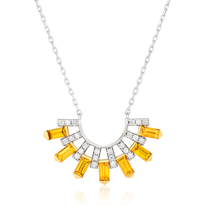 Sapphire and Diamond Sunshine Pendant